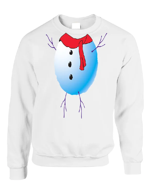 Adult Sweatshirt Snowman Tie Cute Ugly Christmas Trendy Gift