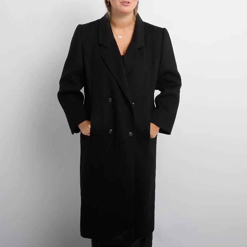 Wool Mix Double Breasted Long Coat - UK 10