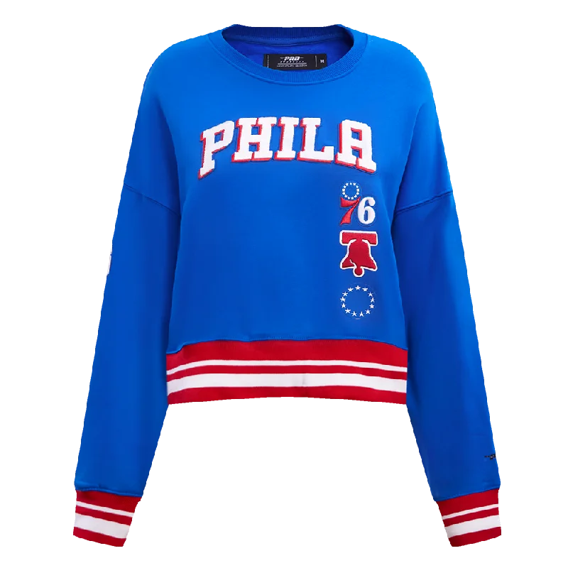 SUDADERA DE CUELLO REDONDO NBA PHILADELPHIA 76ERS RETRO CLASSICS PARA MUJER