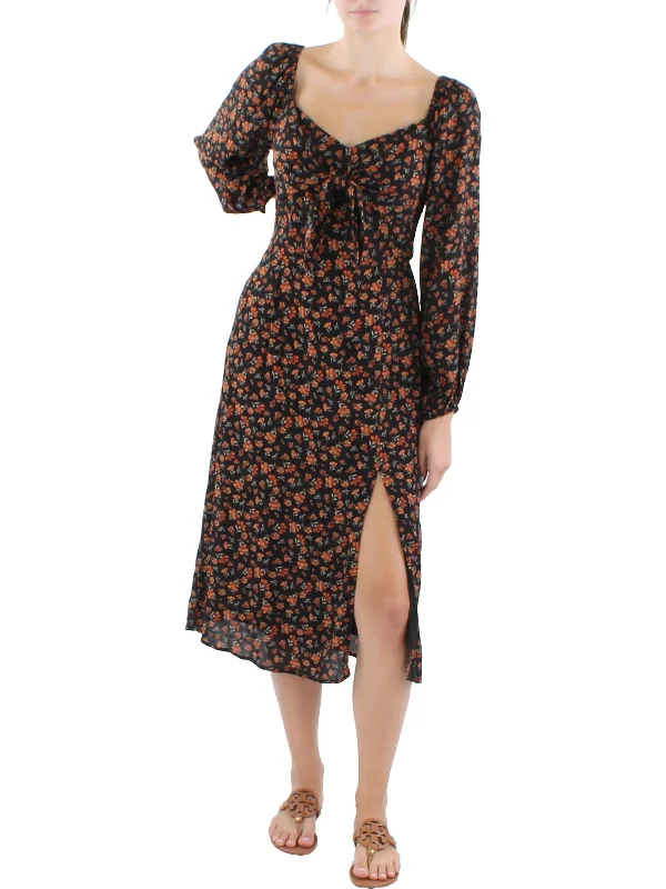 Womens Floral Print Cut-Out Sundress