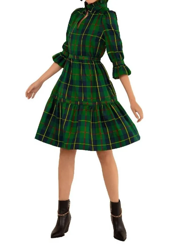 Teardrop Dress Plaidly Cooper In Green Plaid