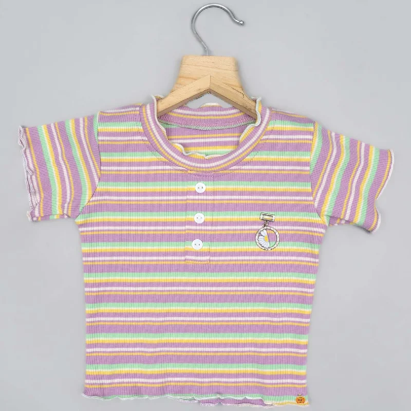 Purple Striped Top for Girls