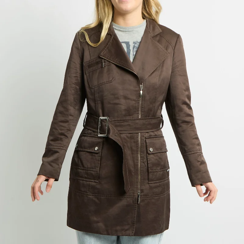 Side Zip Heavy Weight Trench Coat - UK 10