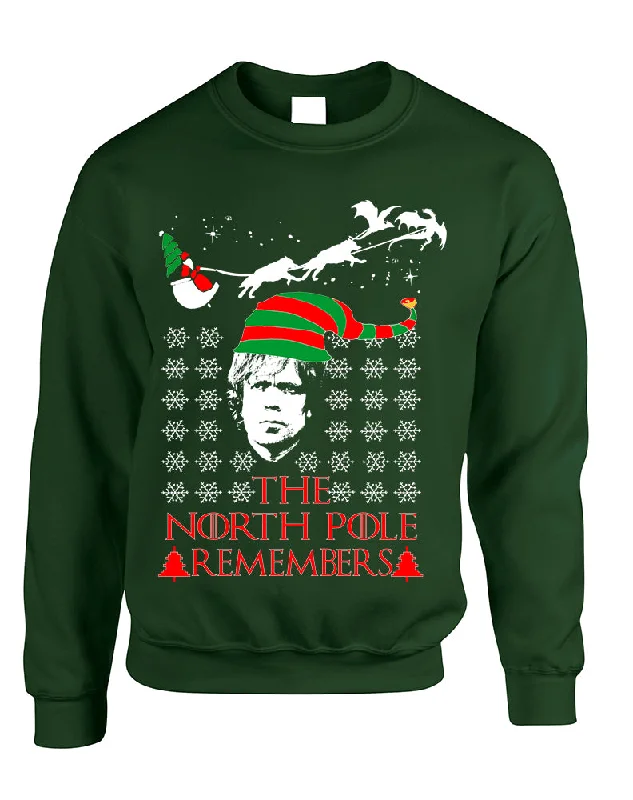 Adult Sweatshirt The North Pole Remembers Ugly Xmas Trendy Gift