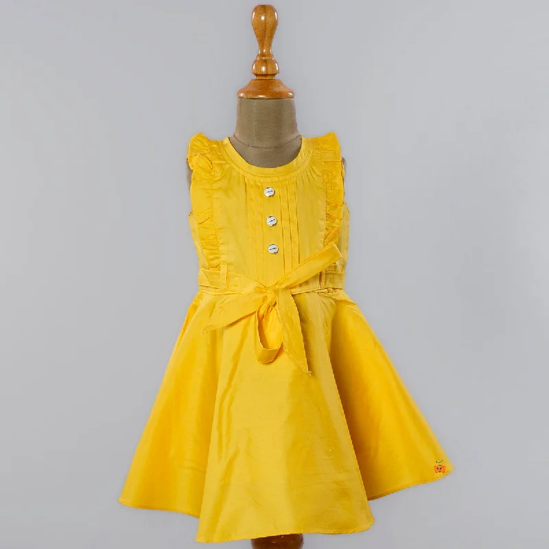 Yellow Ruffled Frock for Girls