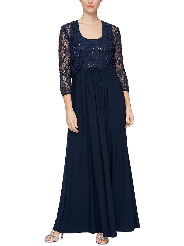 Womens Lace 2PC Evening Dress