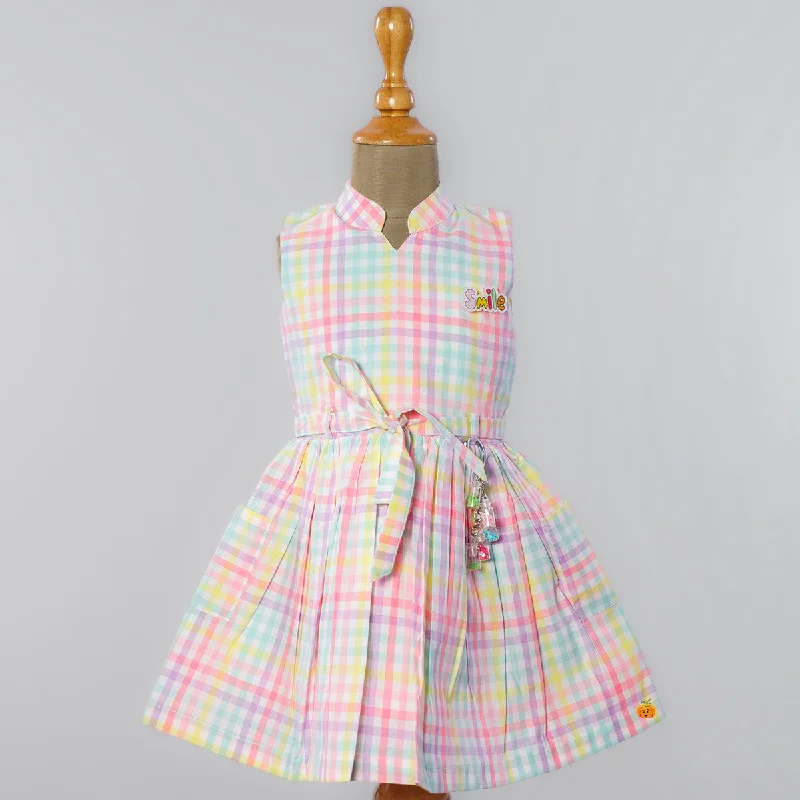 Multi Checkered Girls Frock