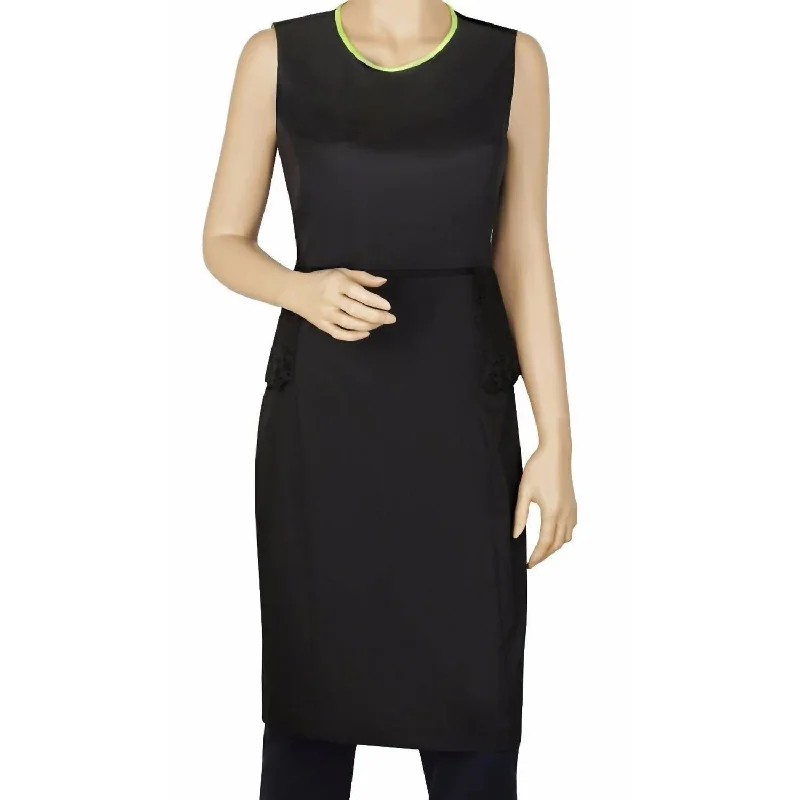 Women's Judy Cotton Peplum Sleeveless Knee-Length Dress In Black