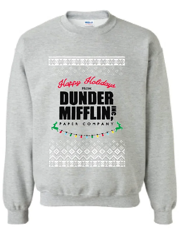 Happy Holidays From Dunder Mifflin Paper Christmas Adult Ugly Sweatshirt